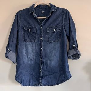 Charlotte Russe denim button down top
